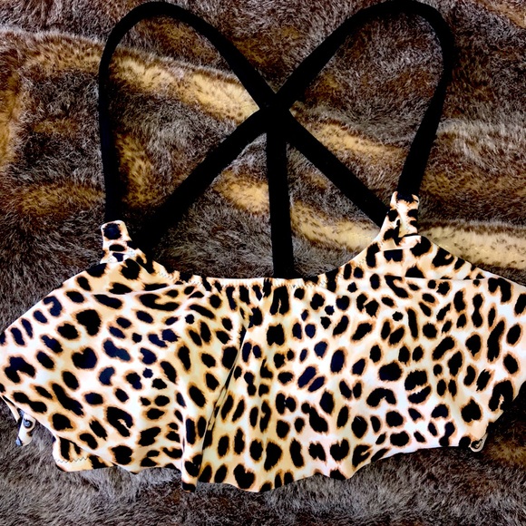 VICTORIA’S SECRET RUFFLE CHEETAH BIKINI TOP - Picture 2 of 5